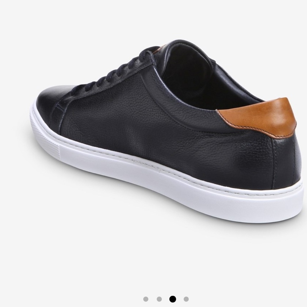 Allen Edmonds Courtside Black leather low top Men's Sneakers NWT NIB 8 D - Picture 2 of 10